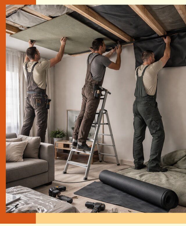 Шумоизоляция потолка в Рязани — профессиональное устранение шумов